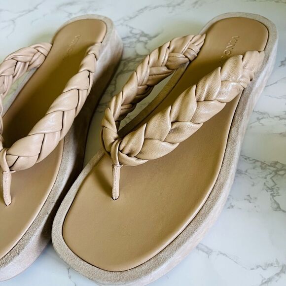 Nita Braided Leather Thong Platform Sandals - Picture 2 of 5